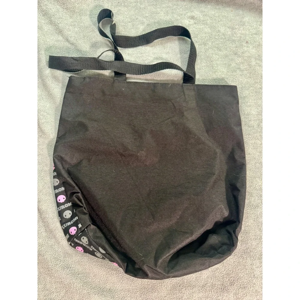 Sanrio‎ Kuromi Vintage 2010 Black Canvas Tote Bag Skull Print Starpoint FABNY